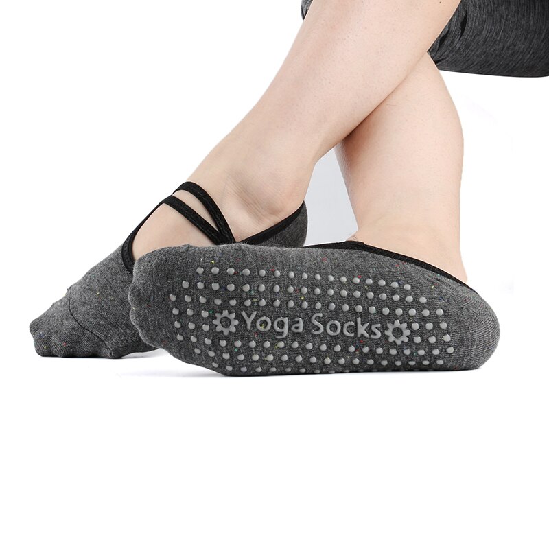 Damen-sportsocken für schnelltrocknende yoga-, pilates-, tanz-, fitnessstudio- und barre-übungen mit rutschfestem grip, ideal für ballett und gymnastik.: Dunkelgrau