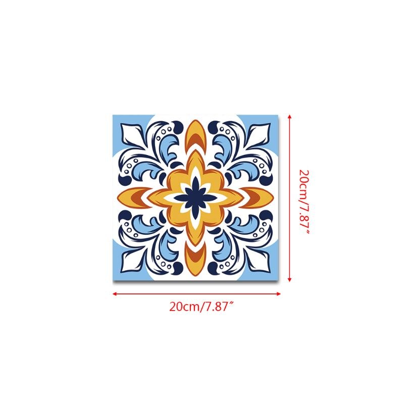 12 stuks mexicaanse bloem zelfklevende pvc keramische tegelstickers waterdichte keuken  l69b
