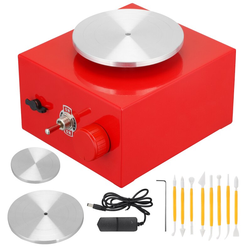 AUPORO Mini Pottery Wheel Pottery Wheel 6.5cm 10cm Turntable Mini Pottery Machine Electric Pottery Wheel DIY Clay Tool With Tray: Default Title