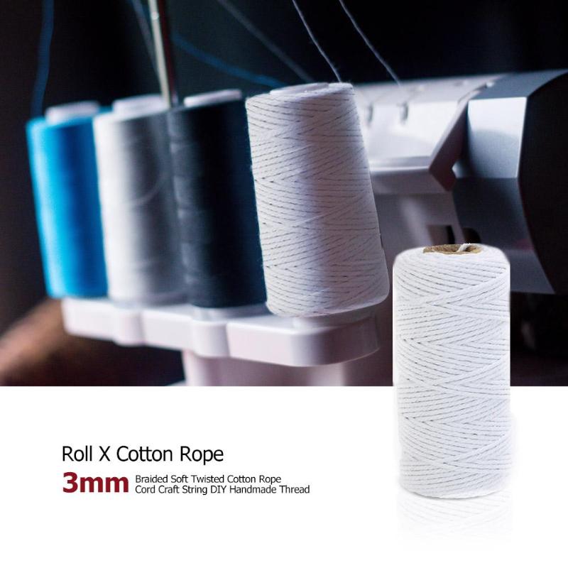 100M Macrame Rope Twisted String Cotton Cord For Handmade Natural Beige Rope DIY Home Wedding Accessories