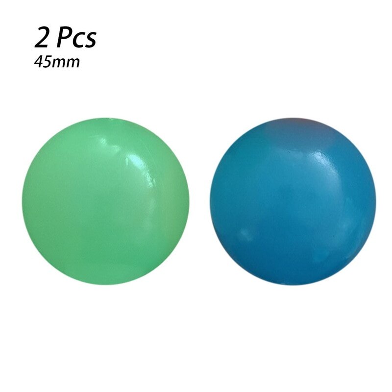 Stick Wall Ball Catch Throw Glow In The Dark Toys for Children Mini Luminous Stick Juggle Jump Wall Ball Games Sticky Squash: 4.5cm green blue