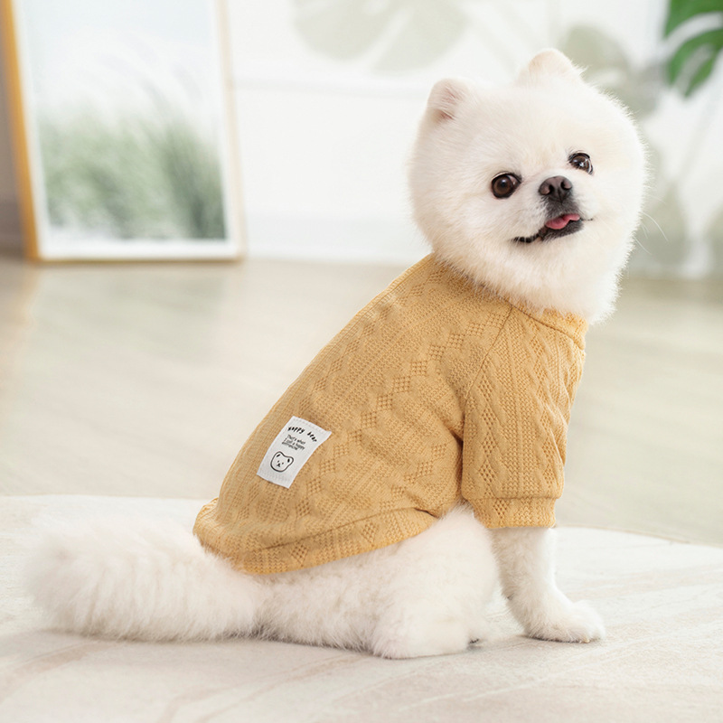 Suéteres cálidos para perros para otoño e invierno, ropa para cachorros y gatos, prendas de punto para perros y gatos, ropa para cachorros, suéter de para perros, invierno: L / YELLOW