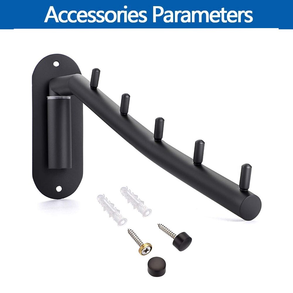 Perchero de acero inoxidable para colgar ropa, gancho de montaje en pared con brazo oscilante, resistente, para almacenamiento de ropa, para lavandería