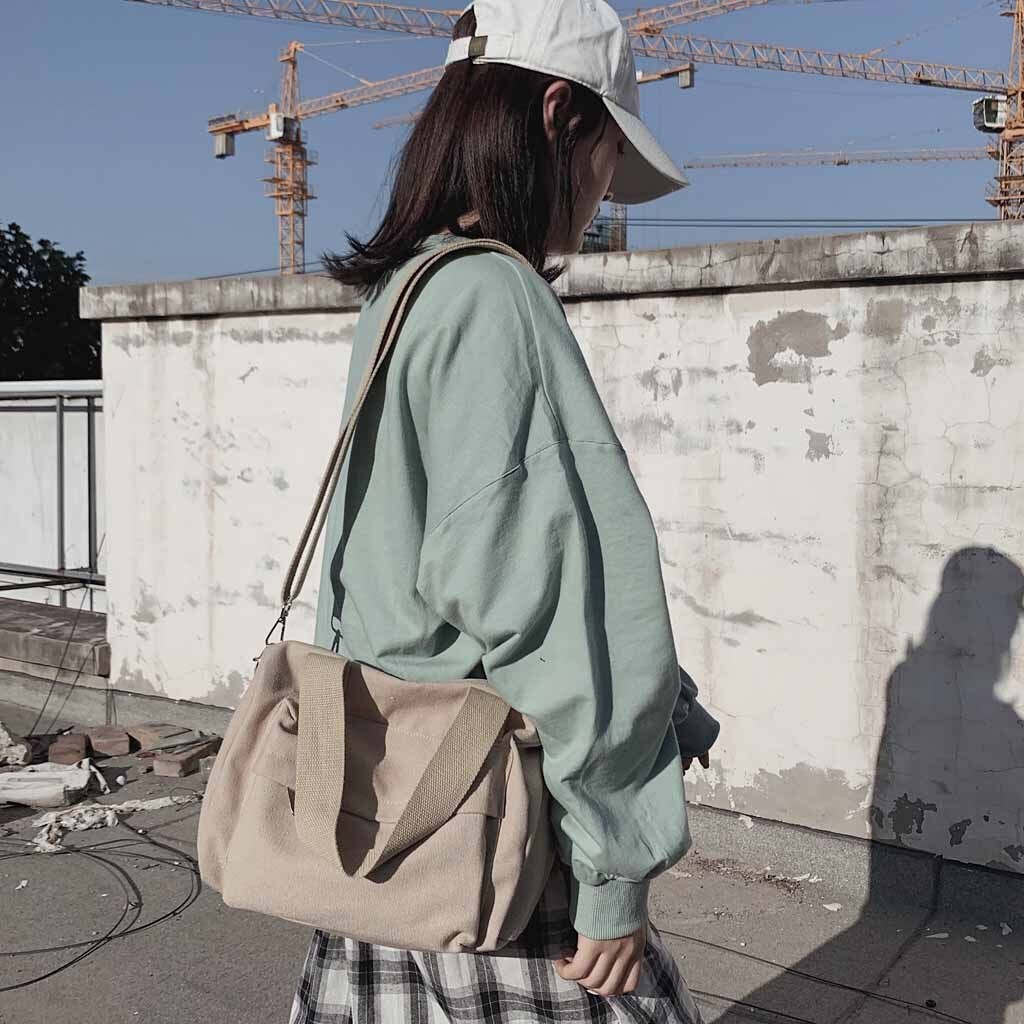 OCARDIAN Vrouwen Tas vrouwen effen draagbare canvas tas eenvoudige schoudertas Casual crossbody tassen voor vrouwen Messenger Bags S19