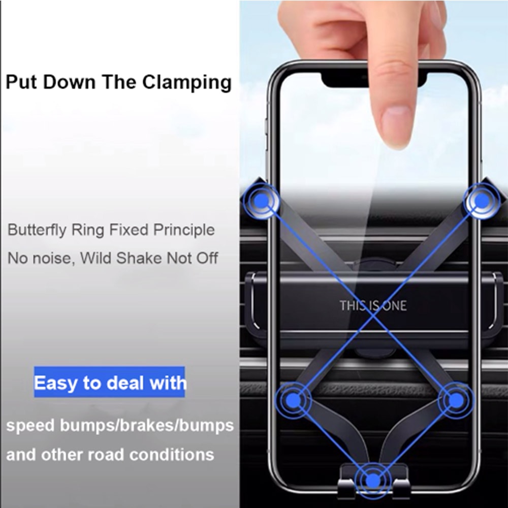 KDsafe Gravity Phone Holder In Car Air Vent Mount Cell Phone Foldable Mobile Phone Holder Stand for iPhone 11 XS XR Universal