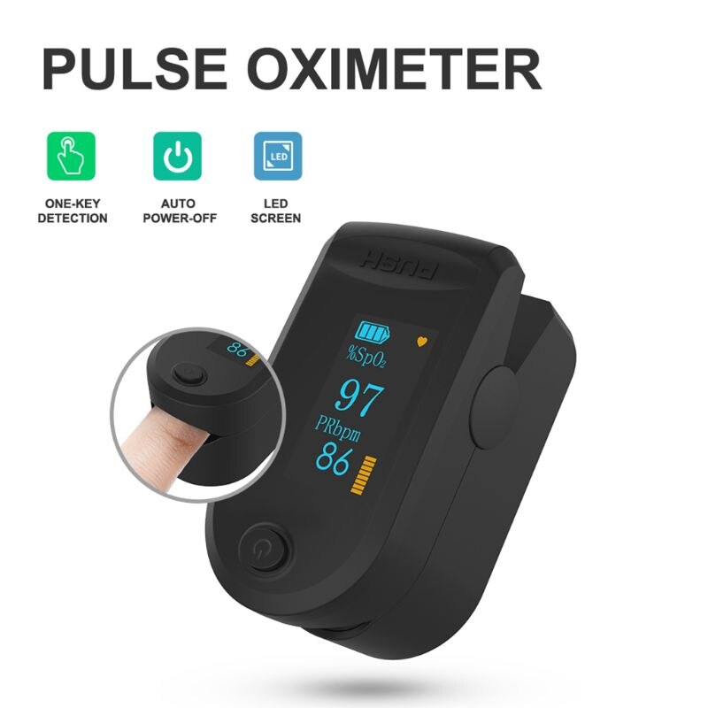 Pulse oximeter fingertips, large LED display pulse oximeter finger blood oxygen saturation monitor