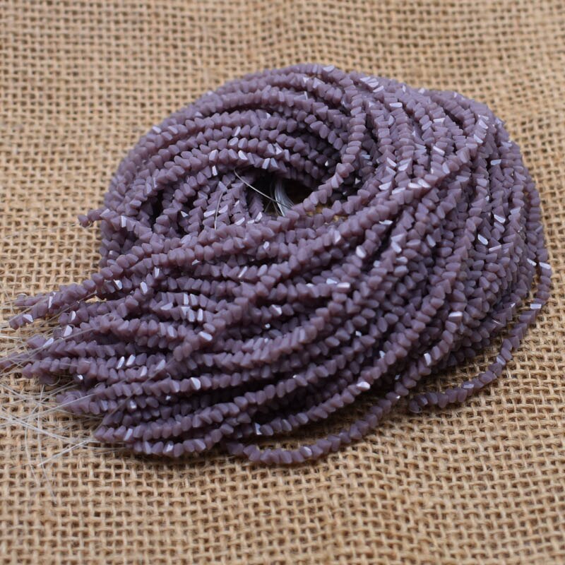 Solid 26 color 2mm 130pcs Triangle Crystal Glass Beads Seed Czech Beads For Jewelry Making DIY Needlework Earring Necklace: khaki