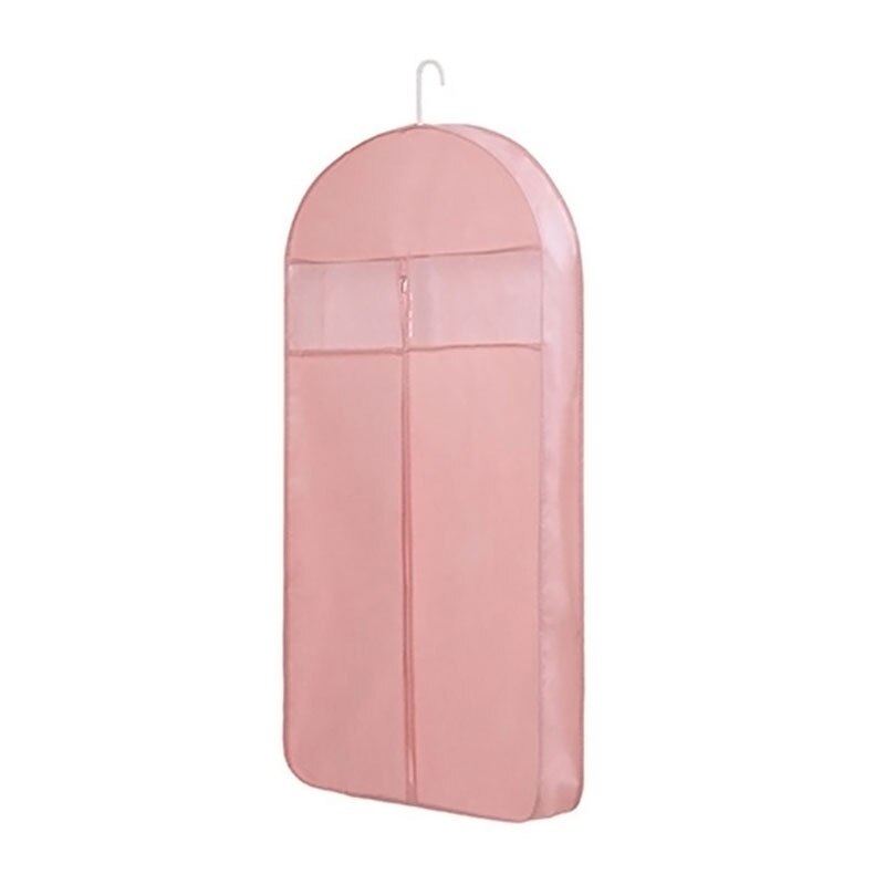 1PC Clothes Protector Breathable Transparent Suit Cover Wardrobe Storage Garment Bag Hanging Dustproof: pink / 60x10x88cm