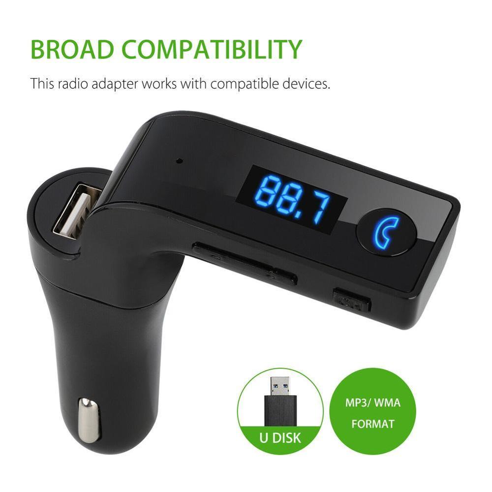 G7 Car Memory Hands-free LCD Display 4-in-1 Bluetooth Hole Transmitter 2.1A Kit Point MP3 Player Smoke Car AUX FM Modulator A5S2