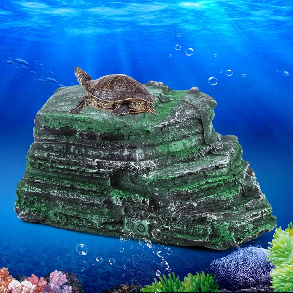 Tank Stone Turtle Basking Climbing Platform Terrace Aquarium Decor for Repitle Fish Platform Reptiles Terrace Aquarium Turtle