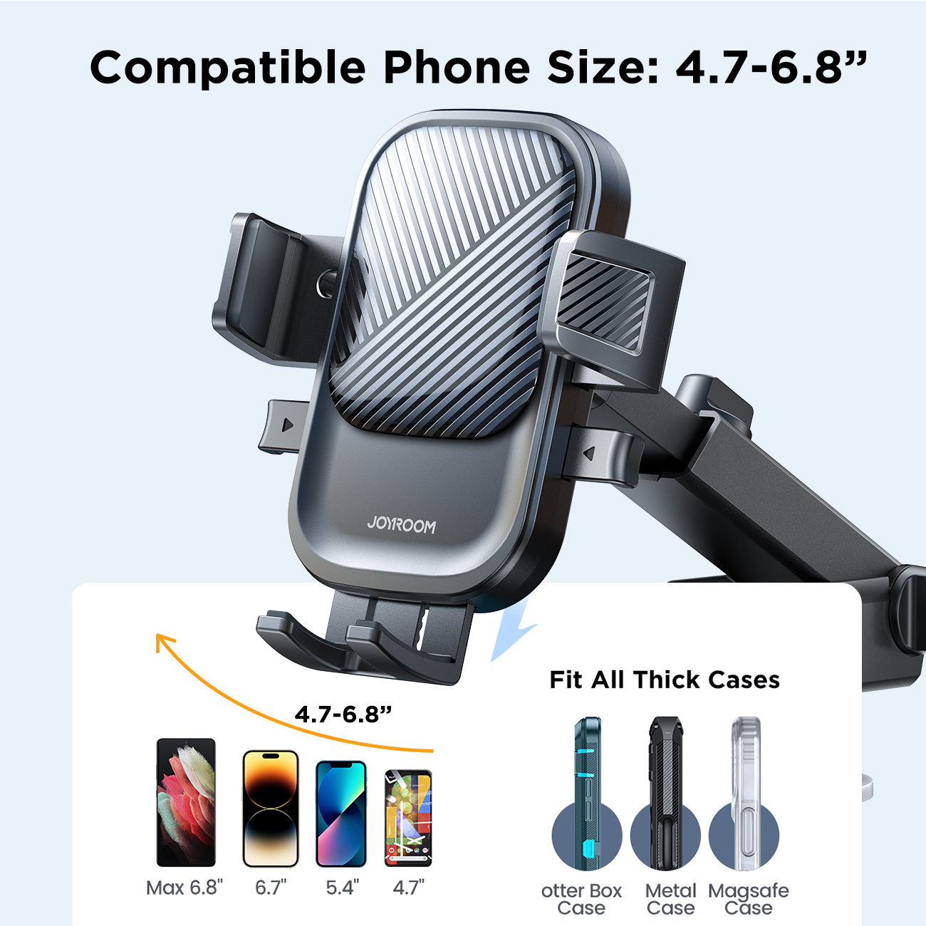 Joyroom Uniwersalny uchwyt samochodowy na telefon z przyssawką Uchwyt samochodowy na telefon na deskę rozdzielczą do iPhone Samsung, Google, Huawei