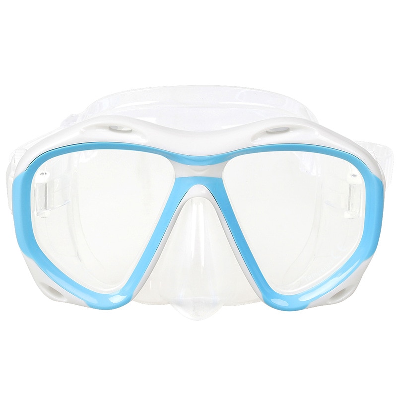 Máscara de buceo para presbicia y miopía para hombres y mujeres, esnórquel de natación antivaho, adecuado para espejo de doble cara para adultos: Azul