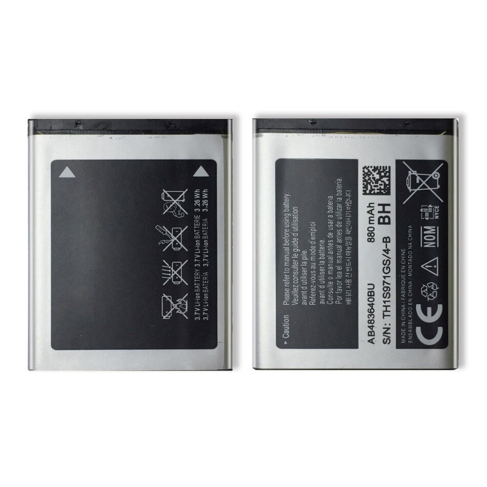 Battery AB483640BU 880mAh For Samsung J600 J608 C3050C S7350C F619 C3050 E740 E748 F110 F118 G618 L600 L608 B3210 M519