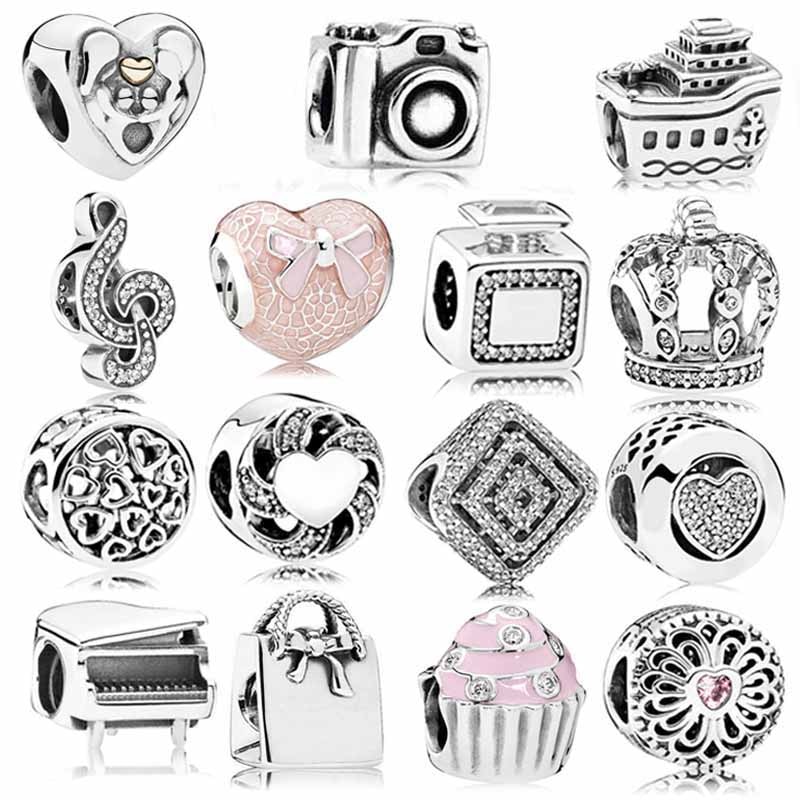 DIY Charm Signature Scent Shopping Handbag Cruise Ship Cupcake 925 Sterling Silver Bead Fit Original Bracelet Jewelry