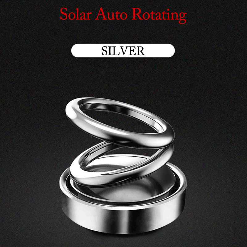 Auto Luchtverfrisser Solar Auto Parfum Geur Auto Rotatie Air Aromatherapie Aroma Voor Auto Parfum Voor Man Auto Accessoires: Silver