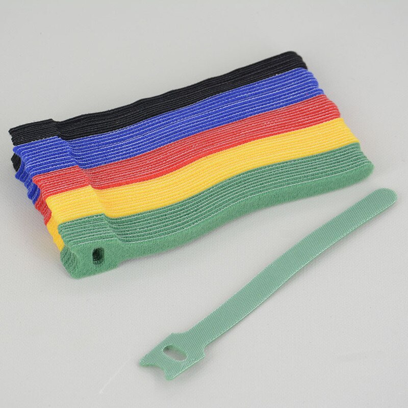 100 Pcs Nylon Herbruikbare T-Type Klittenband Kabelbinder Terug Naar Dubbelzijdig Kabelbinders datakabel Power Organizer