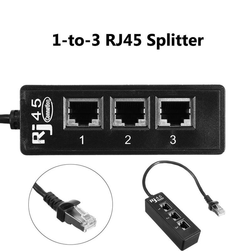 RJ45 mâle à 3 RJ45 Port femelle répartiteur de câble d'extension réseau LAN Ethernet