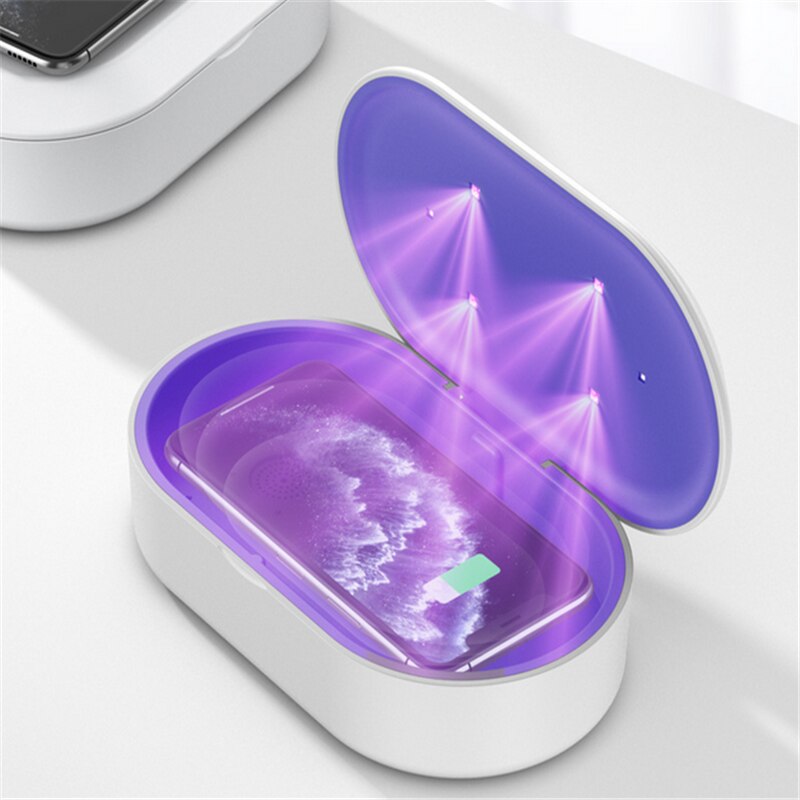 15W Multifunctionele Telefoon Draadloze Oplader Uv Sterilisator Box Sanitizer Desinfectie Case