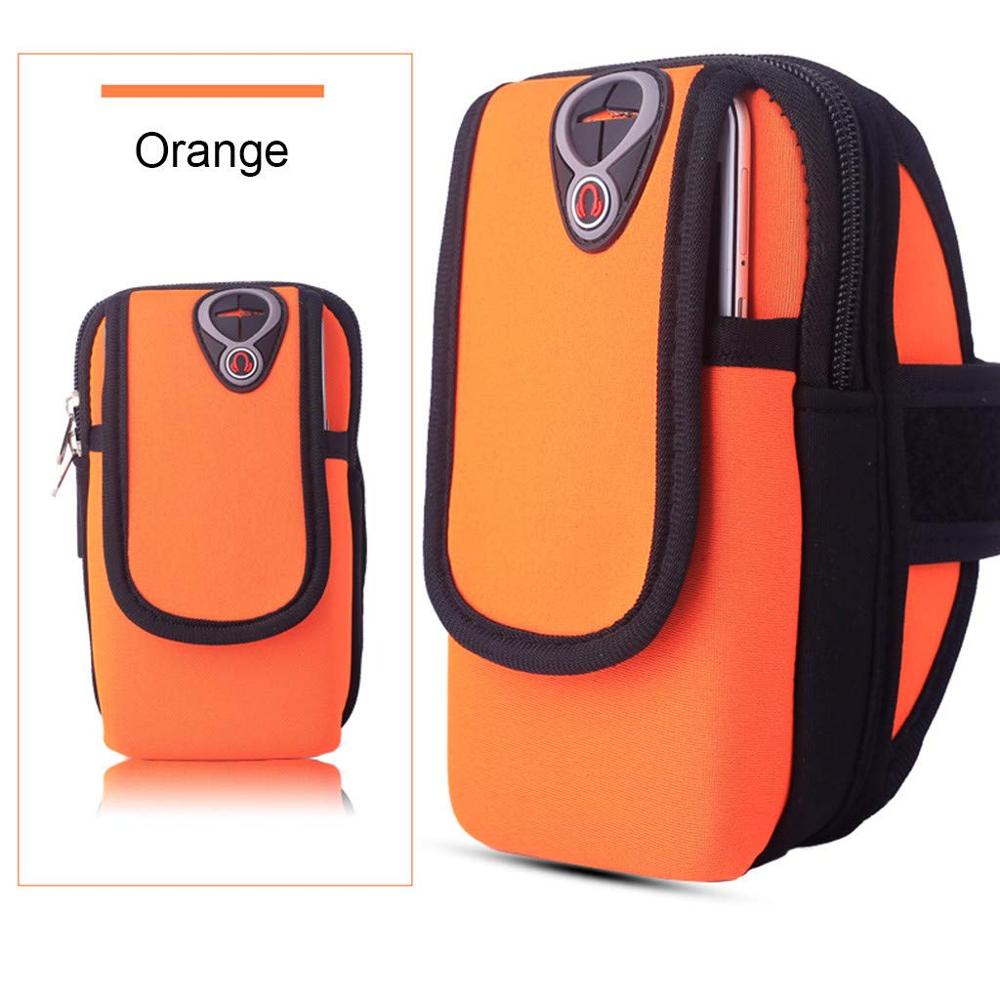 Telefoon Armband Voor Iphone X Xs Max Xr 6 7 8 Plus Gym Runner Arm Tas Voor Huawei Universele Telefoon houder Voor Samsung Galaxy S10 S9: Orange