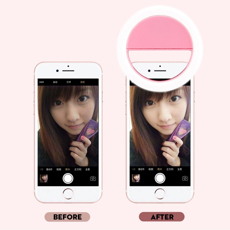 Anello di Luce Mini Lampada A LED Fill-in Luce Telefono Selfie Luce per Il IPhone Samsung Smartphone PC Portatile Clip-su Selfie Lampada