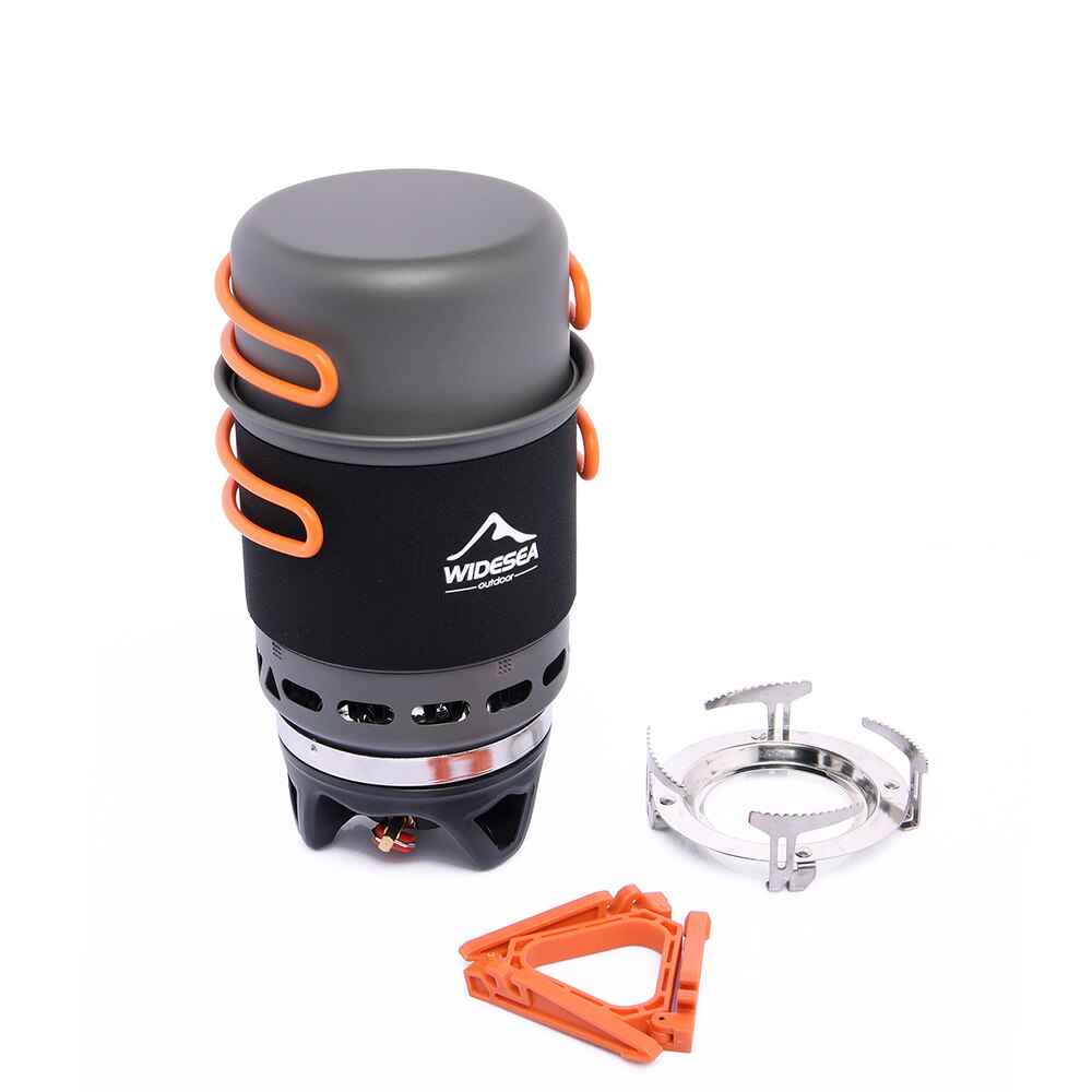 Widesea Camping-Kochsystem mit Wärmetauscher, Outdoor-Gasbrenner, Herd, Touristentopf-Set, Tasse, Geschirr, Kochgeschirr, Tourismus, Wanderung: Default Title