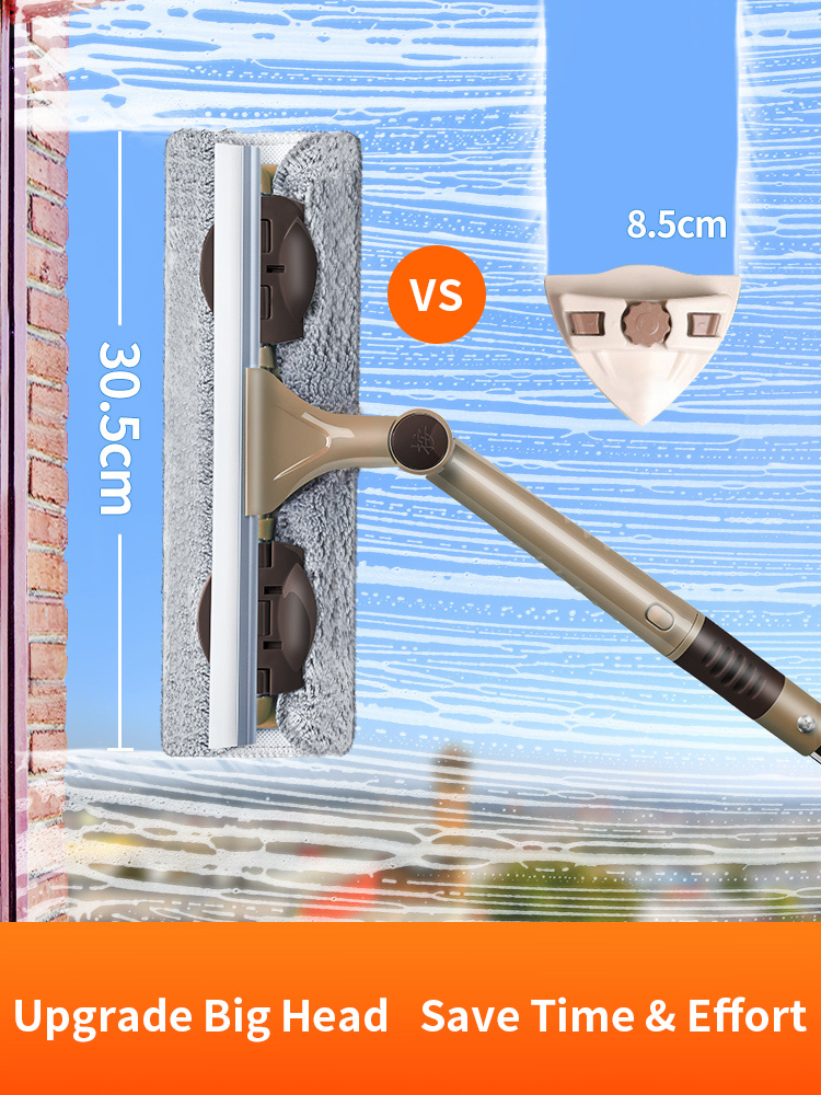 JOYBOS Glass Cleaning Artifact Telescopic Rod Household Double-Sided Window Cleaner High-Rise Window Scraper Cleaning Tool JBS70
