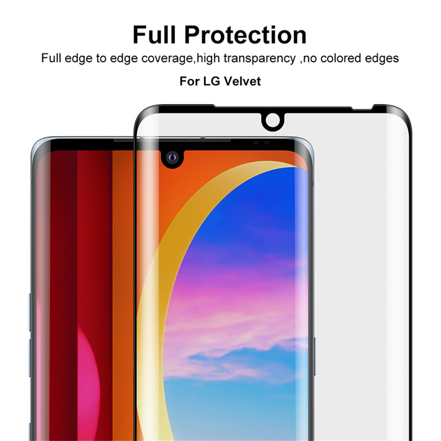 Protecteur d'écran pour LG Velvet / LG G9 LM-G900N LM-G900EM LG Wing 5G, 4 pièces, verre trempé incurvé