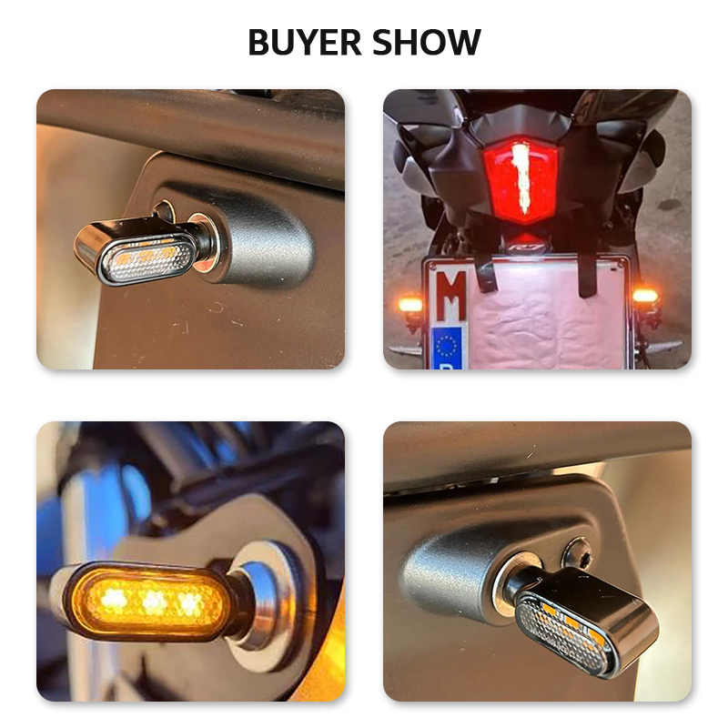 Clignotant de moto 12V 8mm LED clignotants indicateur clignotant lumières 3LED 6LED pour Honda pour Yamaha pour café Racer