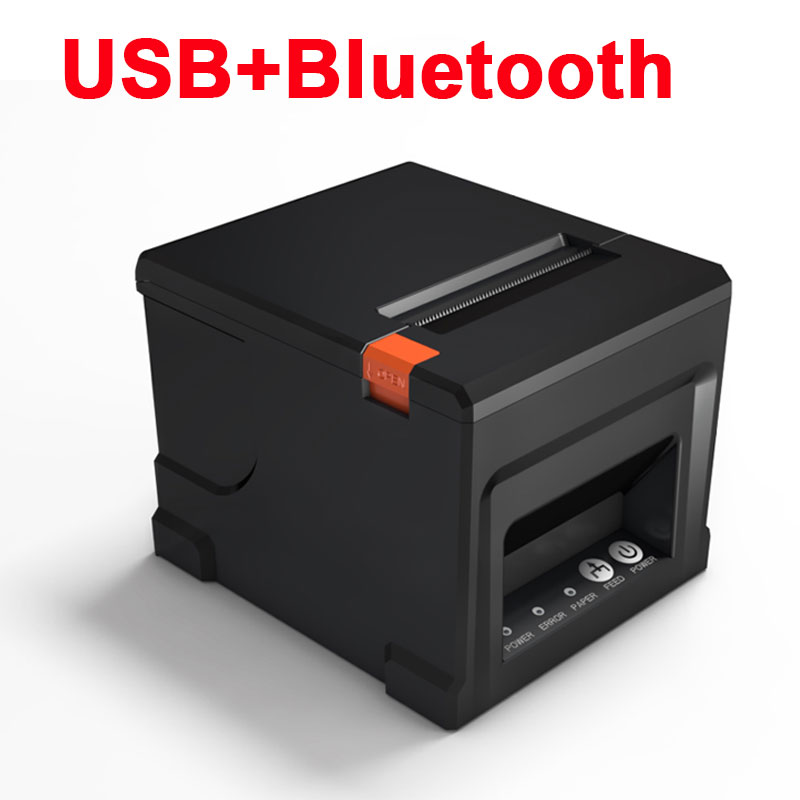 HZTZ-impresora térmica de recibos de 80mm, cortador automático de HZ-8360, impresora POS de cocina para restaurante, USB, LAN, Bluetooth: Verde / Enchufe británico