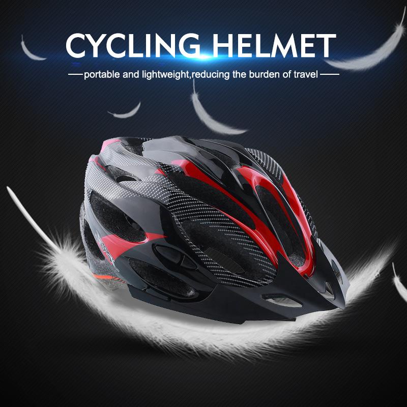 Ultralight Adjustable Cycling Helmet Red/Yellow/Blue Bicycle 65 Cm Safety with Visor Shockproof Bike Road