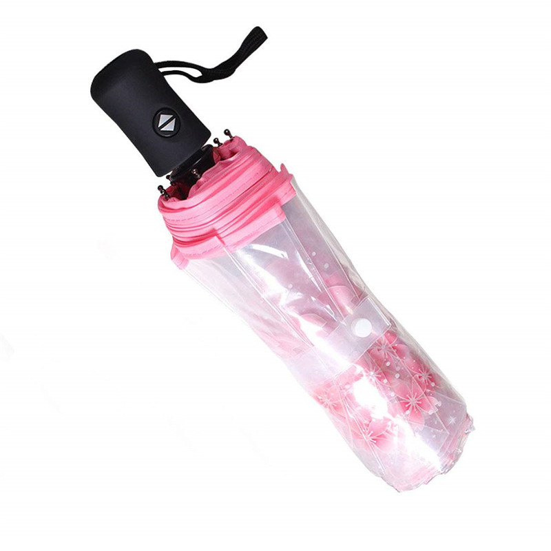 Transparent Umbrella Rain Women Cherry Blossom Mushroom Sakura Ladies Clear Umbrellas Women Cute Flower Paraguas Trasnparente