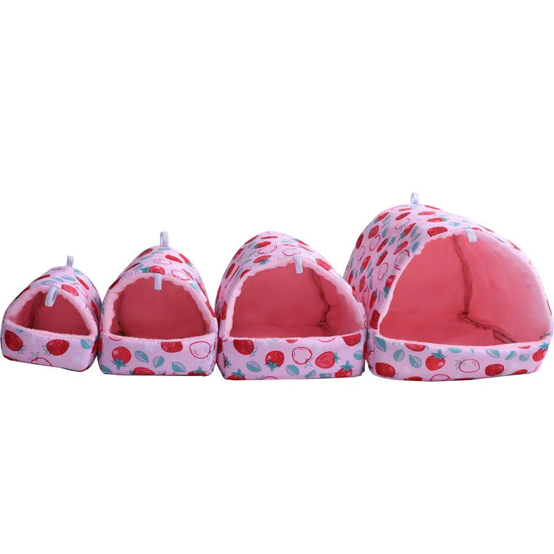 Leuke Cartoon Rat Hamster Huis Bed Winter Comfortabele Opvouwbare Cavia Hangende Tent Slapen Nest Frettenkooi Accessoires: M / Light Grey
