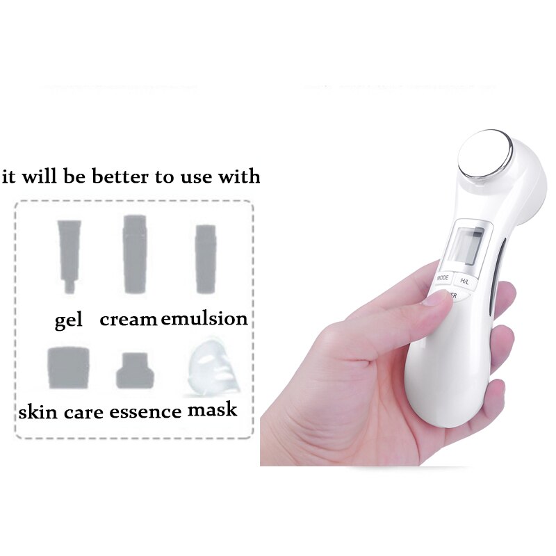 6 in 1 Mesoporation Electroporation LED Photon Therapy Beauty Device Radio Frequency Face Lifting Facial Skin Tighten Massager