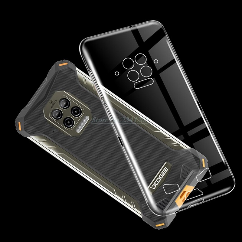 Zachte Zwarte Tpu Case Voor Doogee S86 S86Pro Transparante Telefoon Case Silicon Met Gehard Glas Voor Doogee S86 Pro Screen protector