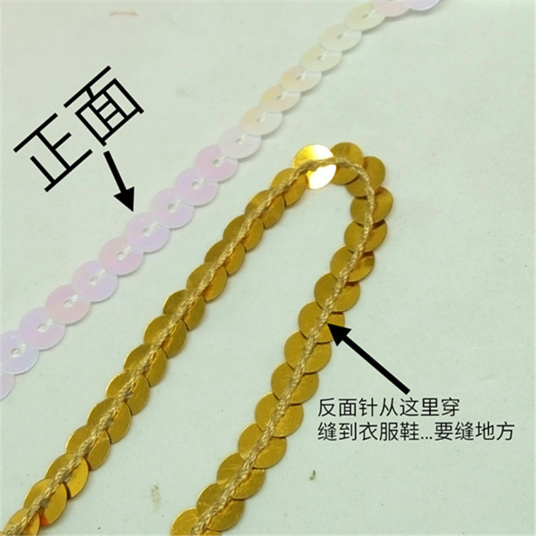 10 yard/lot 6mm diamètre plat rond PVC Paillettes ruban Paillettes couture sur garnitures pour artisanat, femmes vêtements accessoires