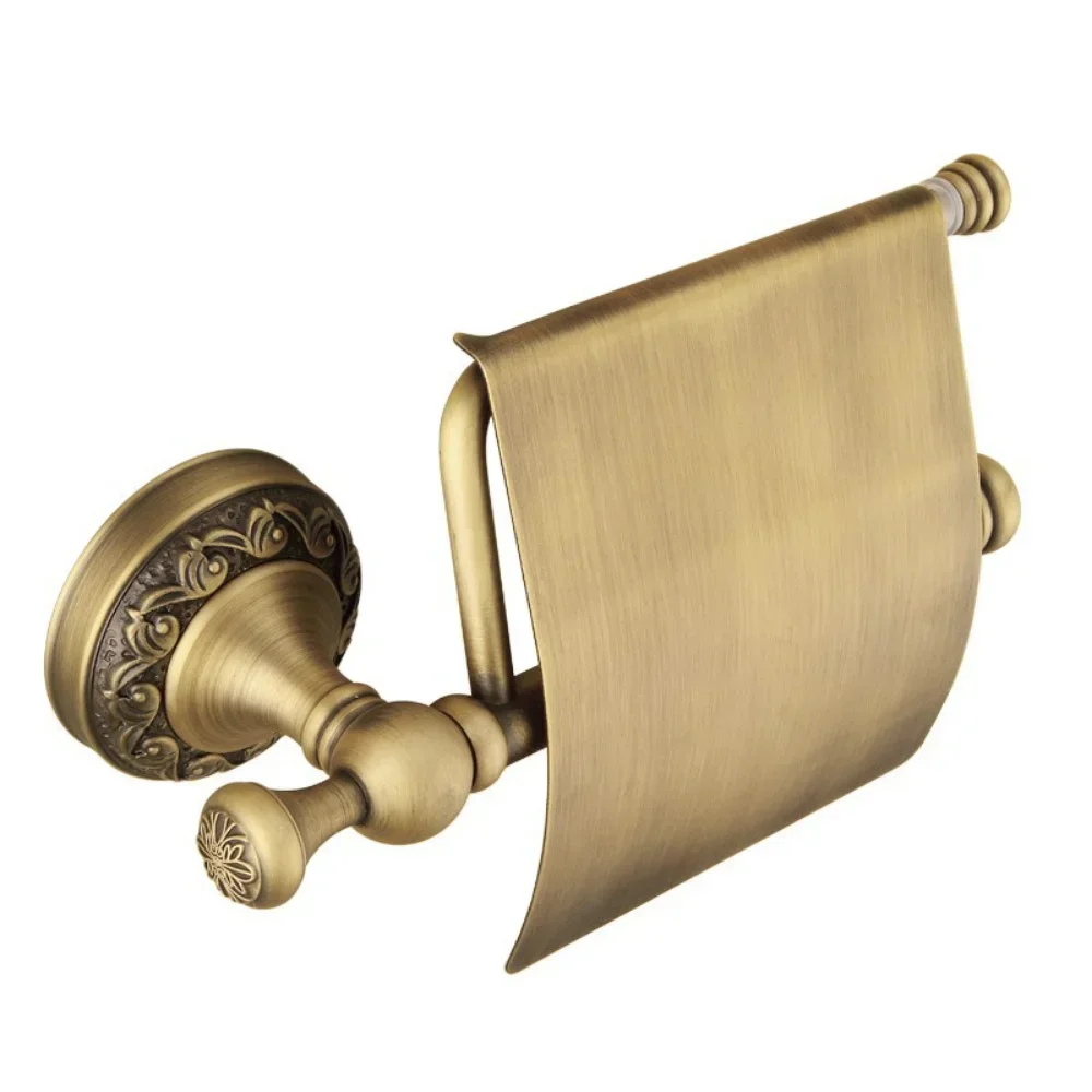Baño hogar bronce antiguo montado rollo estante dispensador accesorios soporte de pañuelos portarrollos de papel higiénico pared: Bronze