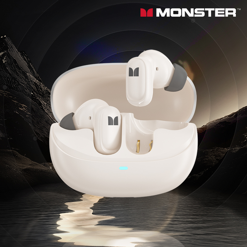 Oryginalny Monster Airmars XKT28 Bluetooth V5.3 słuchawki bezprzewodowe słuchawki douszne z redukcją szumów podwójny tryb zestawu słuchawkowego słuchawki z dźwiękiem HIFI: WHITE