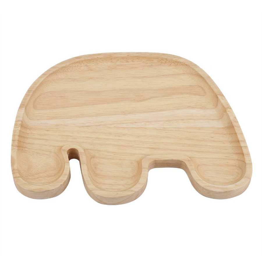 Rubber Houten Leuke Olifant Plaat Schotel Snack Tray Duurzaam Hout Servies: Default Title