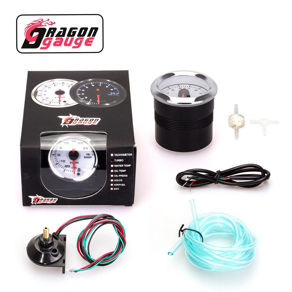 「drake」 52mm turbo gauge booster meter turbin meter fabriksförsäljning 7 färger ljuskonvertering  -30 ~ 30 psi pildisplay för 12v bilar