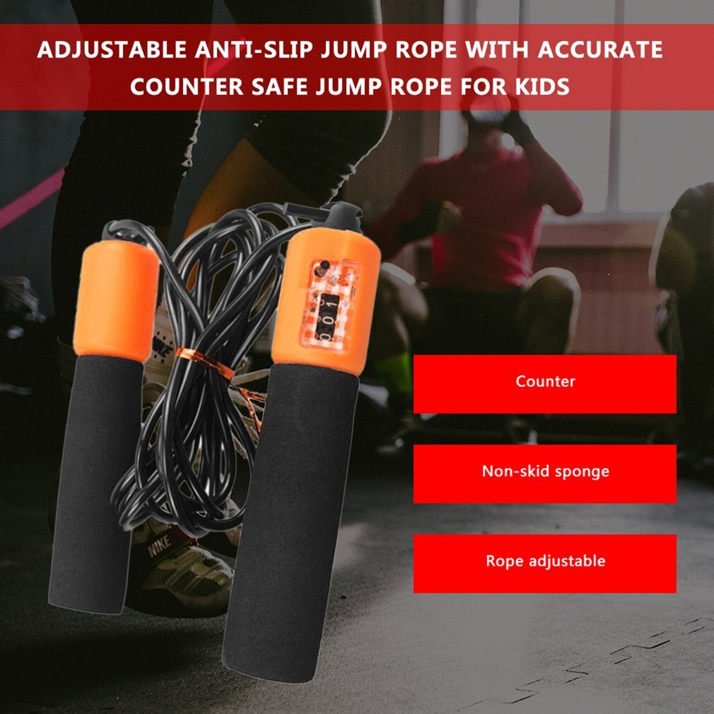2.8M Crossfit Fitness Equipment Adjustable Sponge Handle Rope Jumping Bodybuilding Exercise Bearing Rope Skipping
