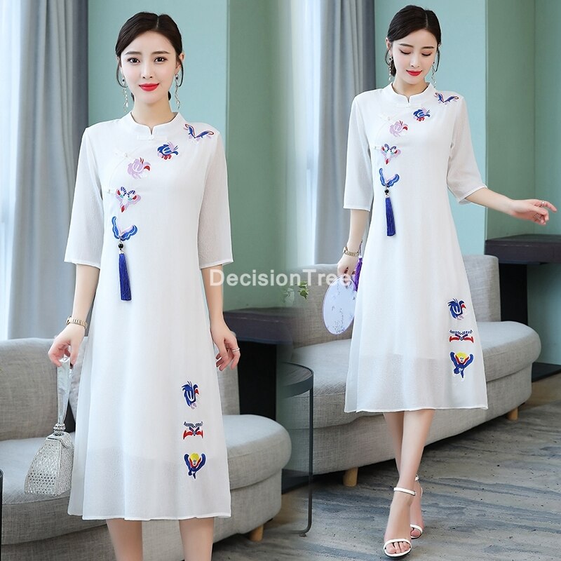 Cheongsam Cinese Donna Senza Maniche – Abito Floreale Halter Collo Con Spacco Laterale, Qipao Moderno, Minivestito Bodycon In Raso - 3