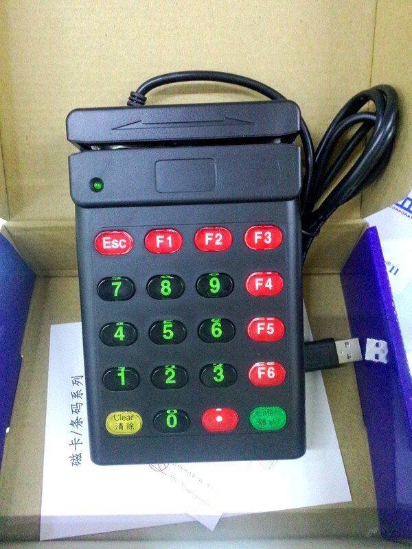 USB Universal Magnetic Card Barcode Reader Stripe Bidirectional Track 2 with Number Keyboard USB