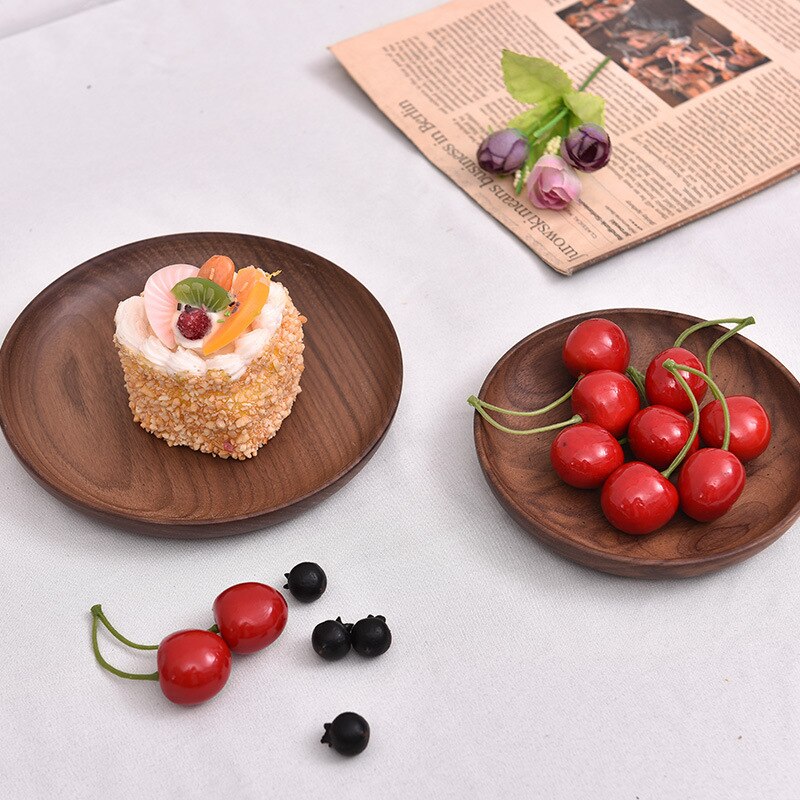 Fuirte en bois de noyer noir, assiette de rangement pour le dîner, les bonbons, le Dessert, le thé, les sushis