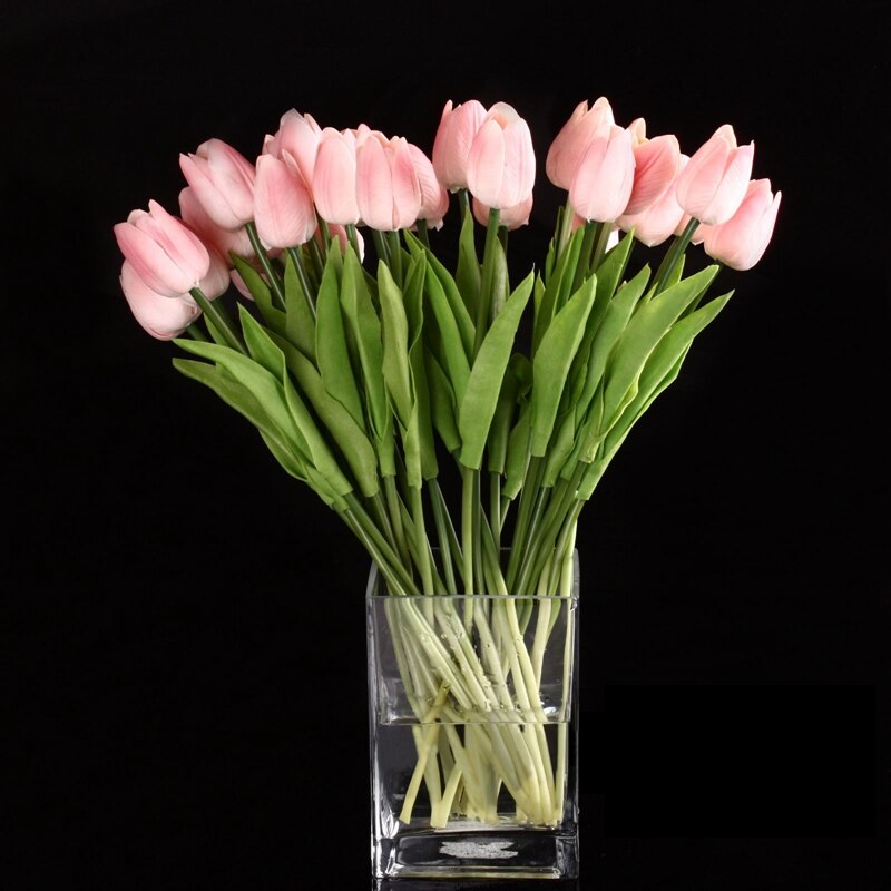 10 stk tulipanblomst latex ægte touch til bryllupsbuket indretning bedste blomster (lyserød tulipan): Default Title