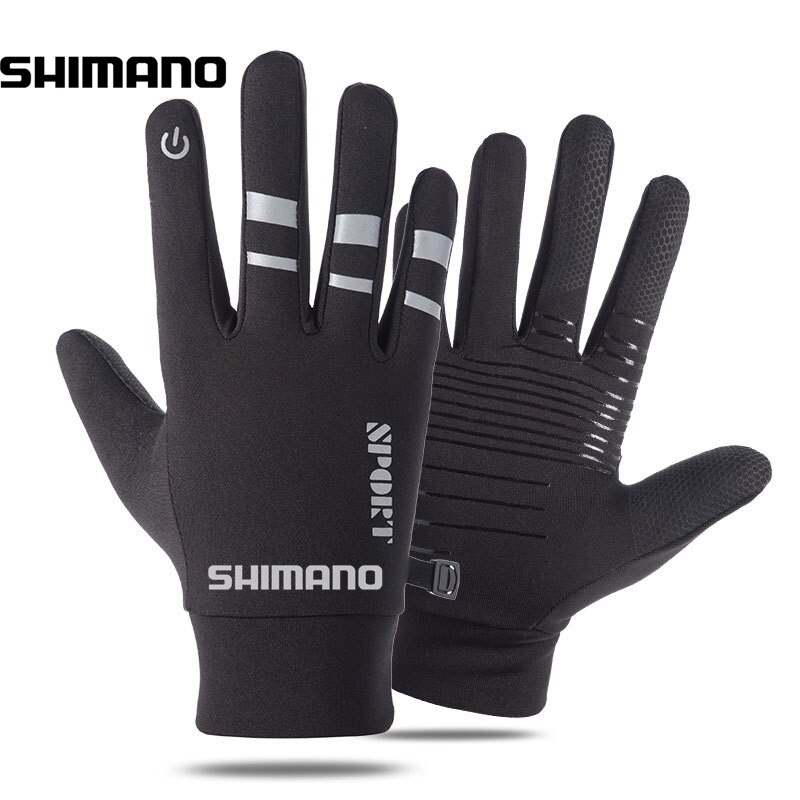Shimano Winter Plus Velvet Fishing Gloves Waterproof and Windproof Outdoor Sports Full-finger Warm Non-slip Fishing Gloves