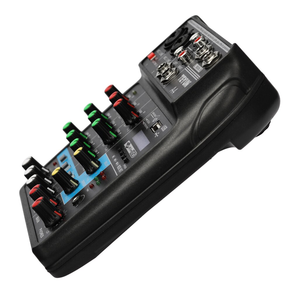 TU04 BT Sound Mixing Console Record 48V Phantom Power Monitor AUX Paths Plus Effects 4 Channels Audio Mixer with USB