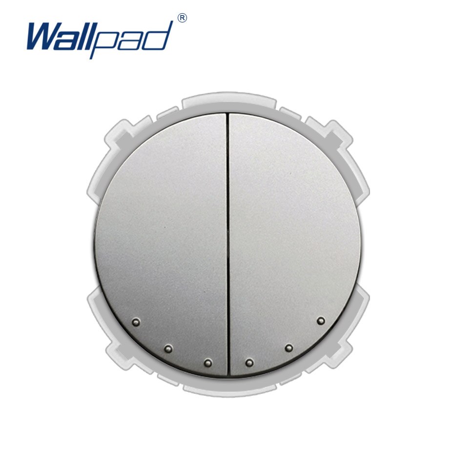 Wallpad-Interruptor de reinicio de 2 entradas, interruptor de cortina, función de obturador eléctrico, llave, solo combinación gratuita: Gris