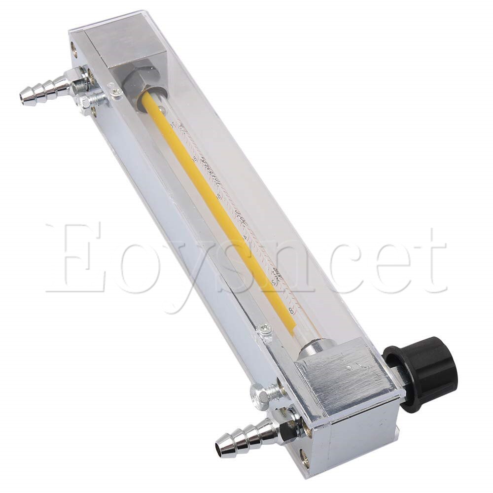 4.1x1.3x9.3" Acrylic LZB-6 Oxygen Flow Meter 80-1000 LPH Air Gas Flow Measuring Instrument fit 10mm Hose