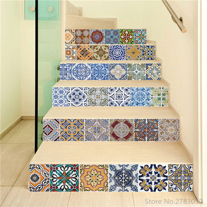 28 design 3d blomstertrapper trapp stigerør gulvklistremerke selvklebende gjør-det-selv-trapp pvc veggdekor hjemmedekorasjonsklistremerker
