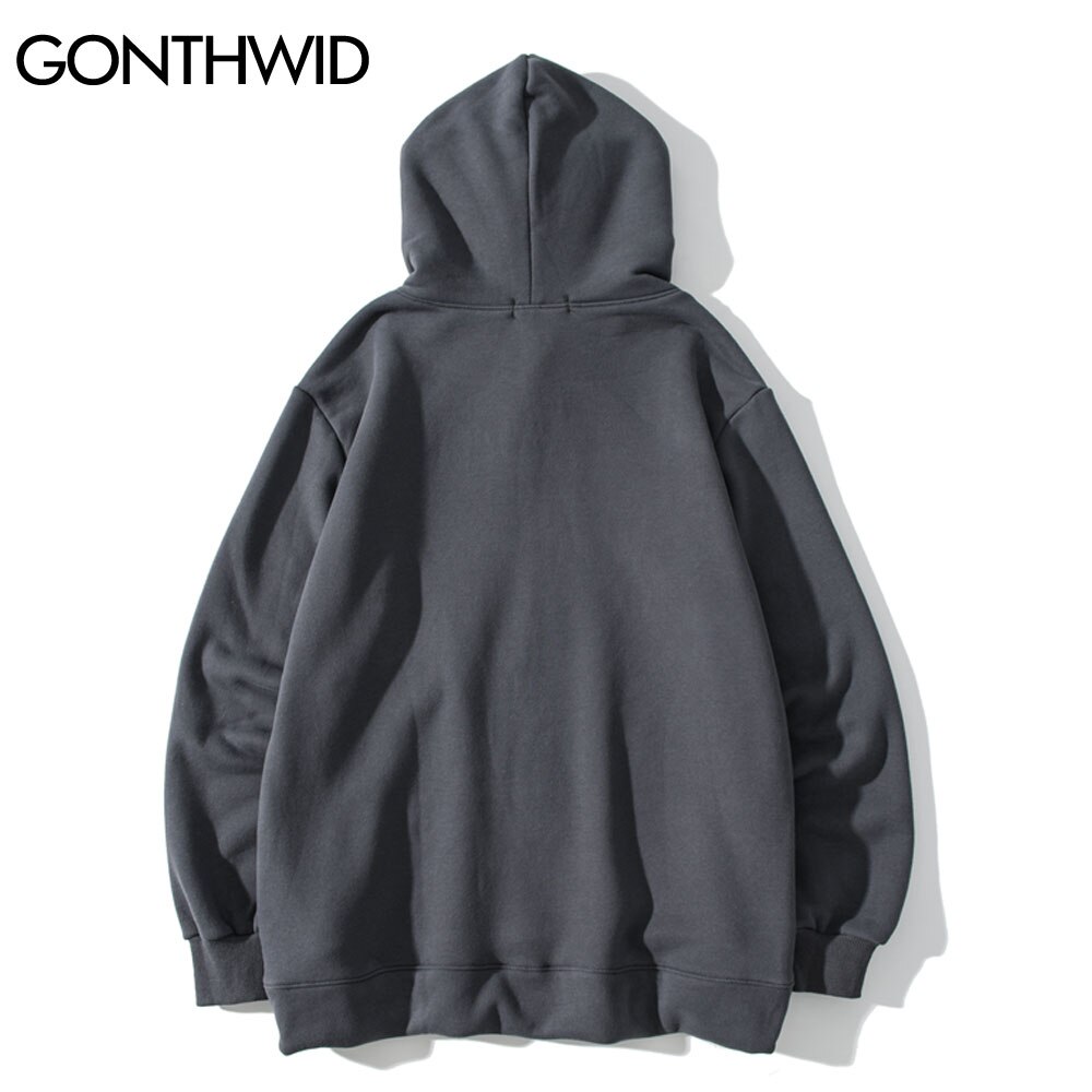 GONTHWID Hoodies Hip Hop Graffiti Butterfly Flowers Print Fleece Hooded Sweatshirts Mens Harajuku Casual Tops Outwear